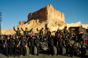 Equipe Monster Energy/Can-Am/South Racing comemora título dos UTVs no Rally Dakar 2020, na Arábia Saudita. Crédito: MCH Photography